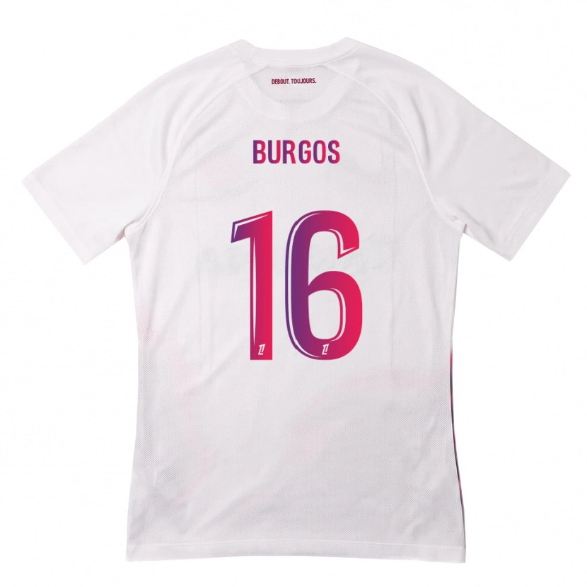Danxen Niño Camiseta Diego Burgos #16 Blanco Rosa Morado 2ª Equipación 2026/27 La Camisa