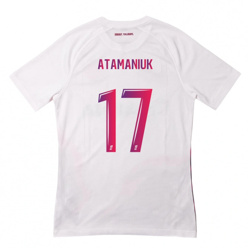 Danxen Niño Camiseta Alexandra Atamaniuk #17 Blanco Rosa Morado 2ª Equipación 2026/27 La Camisa