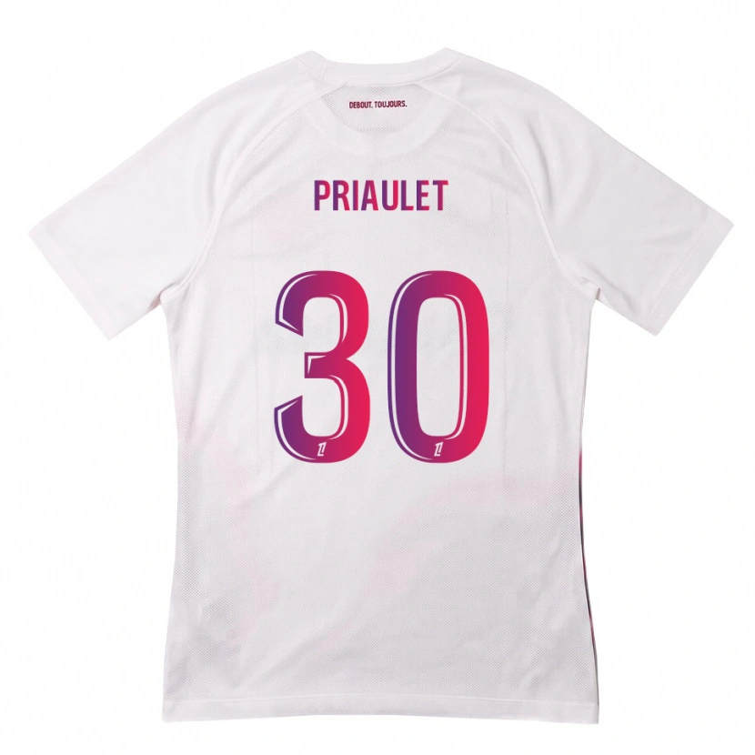 Danxen Niño Camiseta Anaïs Priaulet #30 Blanco Rosa Morado 2ª Equipación 2026/27 La Camisa