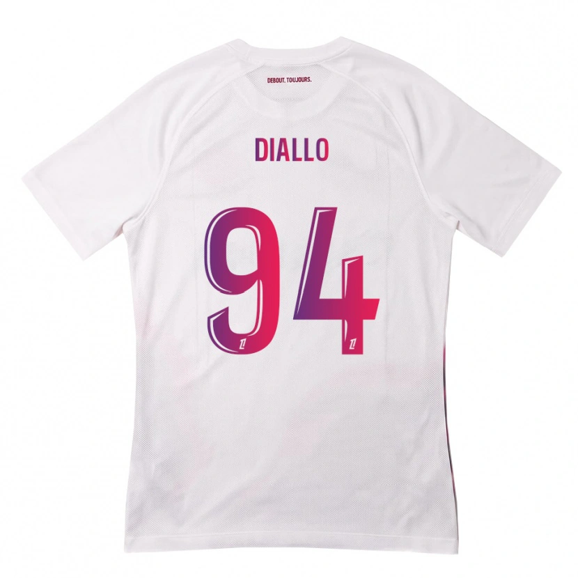 Danxen Niño Camiseta Ismaïl Diallo #94 Blanco Rosa Morado 2ª Equipación 2026/27 La Camisa