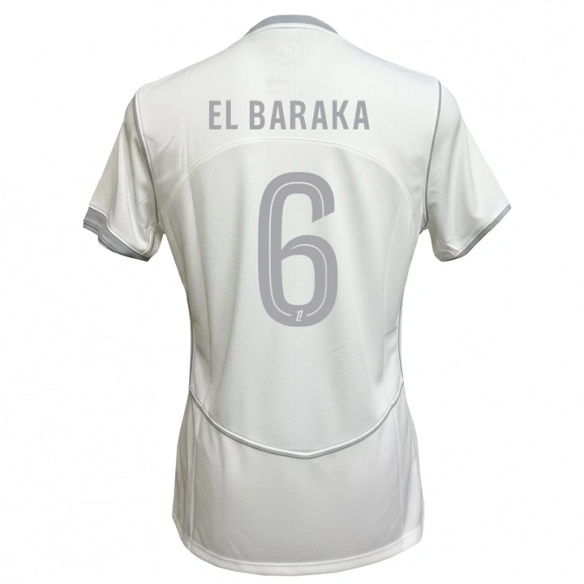Danxen Niño Camiseta Jibril El Baraka #6 Blanco Gris 2ª Equipación 2026/27 La Camisa