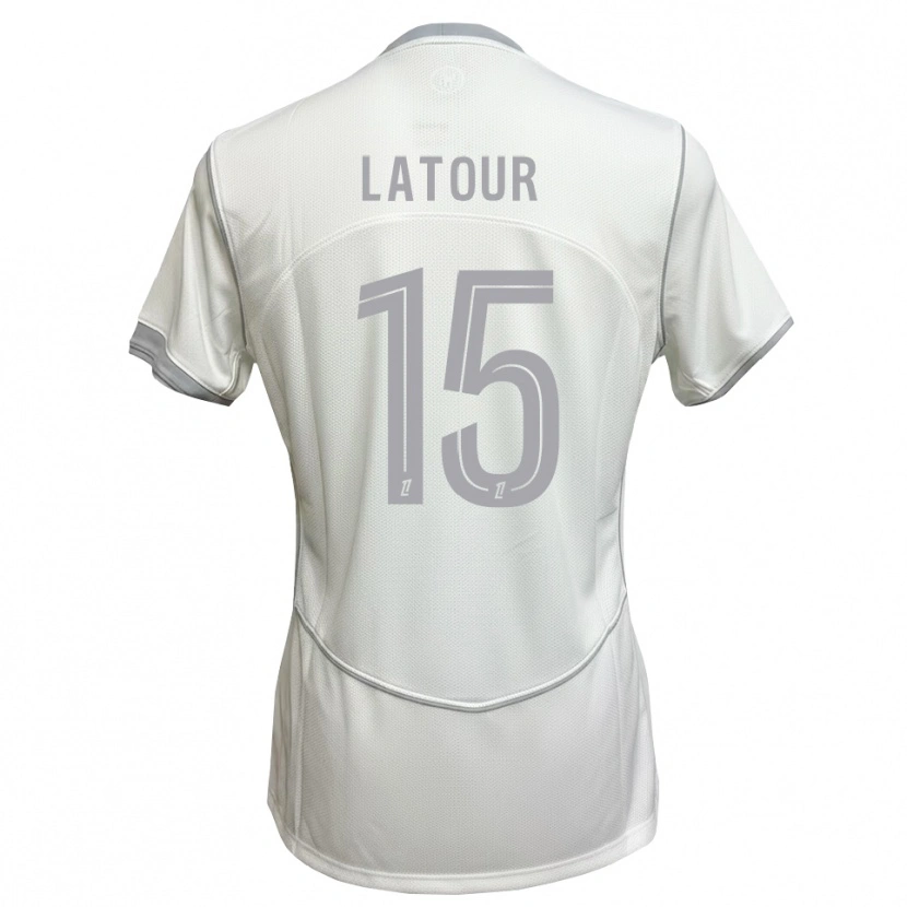 Danxen Niño Camiseta Léo Latour #15 Blanco Gris 2ª Equipación 2026/27 La Camisa