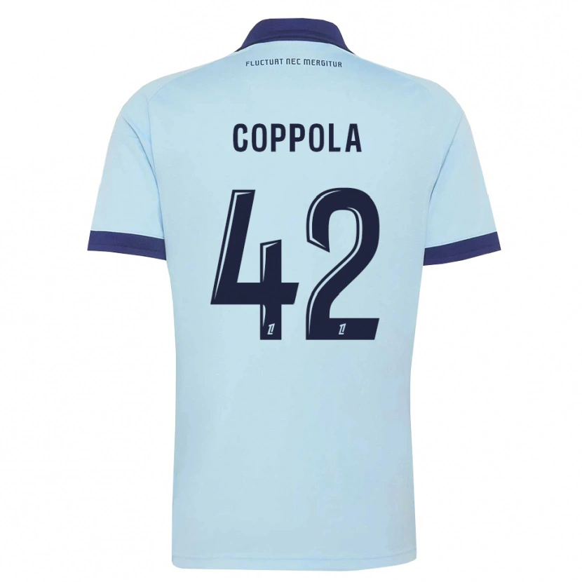 Danxen Niño Camiseta Diego Coppola #42 Azul Aciano Negro 2ª Equipación 2026/27 La Camisa