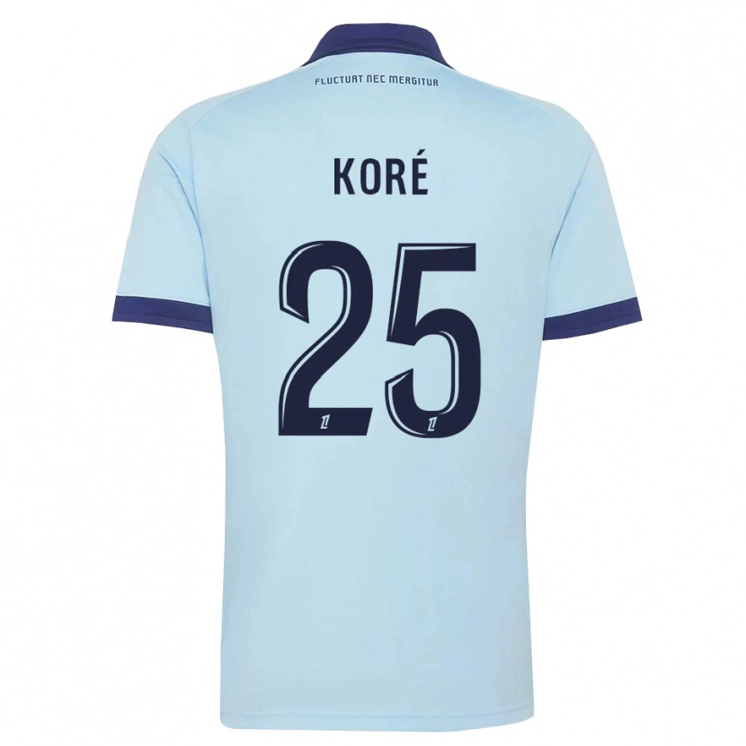 Danxen Niño Camiseta Yoan Koré #25 Azul Aciano Negro 2ª Equipación 2026/27 La Camisa