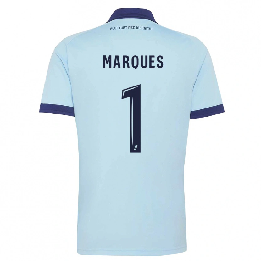 Danxen Niño Camiseta Inès Marques #1 Azul Aciano Negro 2ª Equipación 2026/27 La Camisa