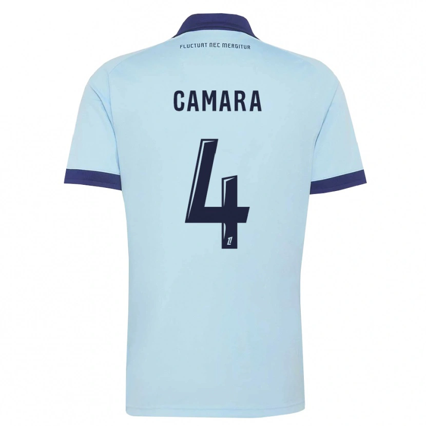Danxen Niño Camiseta Alseny Camara #4 Azul Aciano Negro 2ª Equipación 2026/27 La Camisa