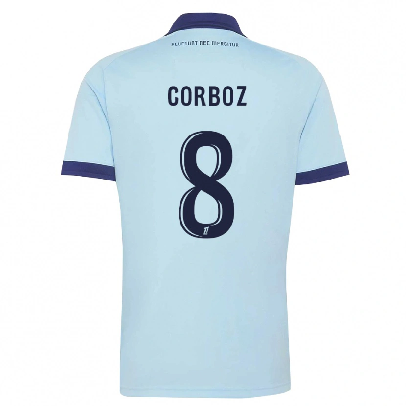 Danxen Niño Camiseta Daphné Corboz #8 Azul Aciano Negro 2ª Equipación 2026/27 La Camisa
