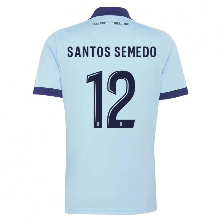 Danxen Niño Camiseta Ilyes Dos Santos Semedo #12 Azul Aciano Negro 2ª Equipación 2026/27 La Camisa