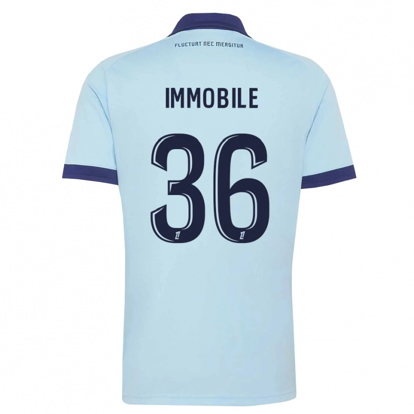 Danxen Niño Camiseta Ciro Immobile #36 Azul Aciano Negro 2ª Equipación 2026/27 La Camisa