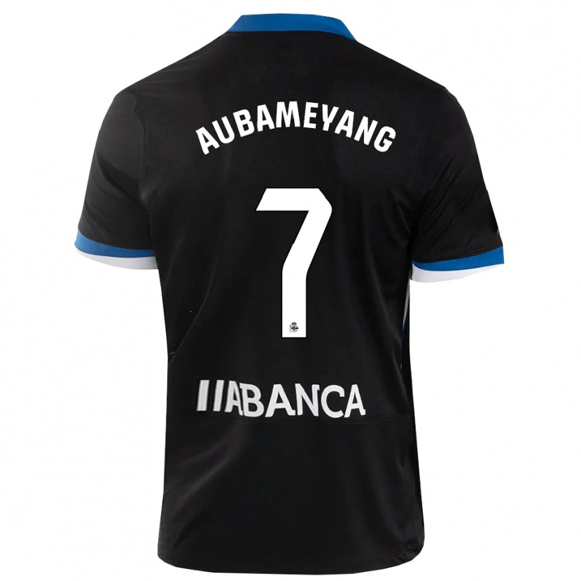 Danxen Niño Camiseta Pierre-Emerick Aubameyang #7 Negro Azul Blanco 2ª Equipación 2026/27 La Camisa