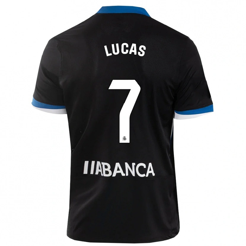 Danxen Niño Camiseta Lucas Pérez #7 Negro Azul Blanco 2ª Equipación 2026/27 La Camisa
