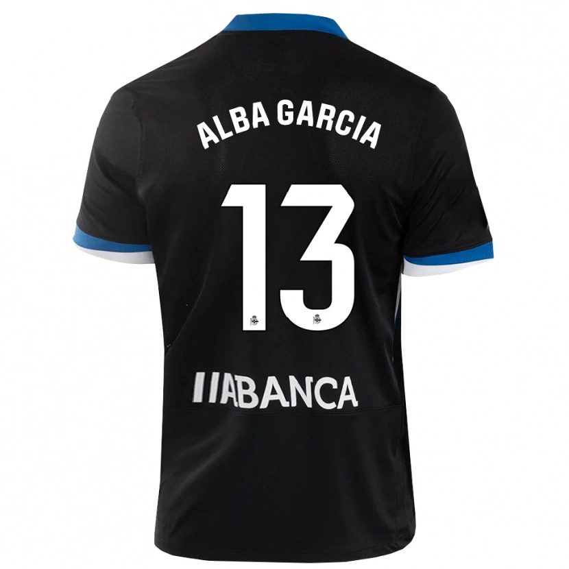 Danxen Niño Camiseta Lucía Alba García #13 Negro Azul Blanco 2ª Equipación 2026/27 La Camisa