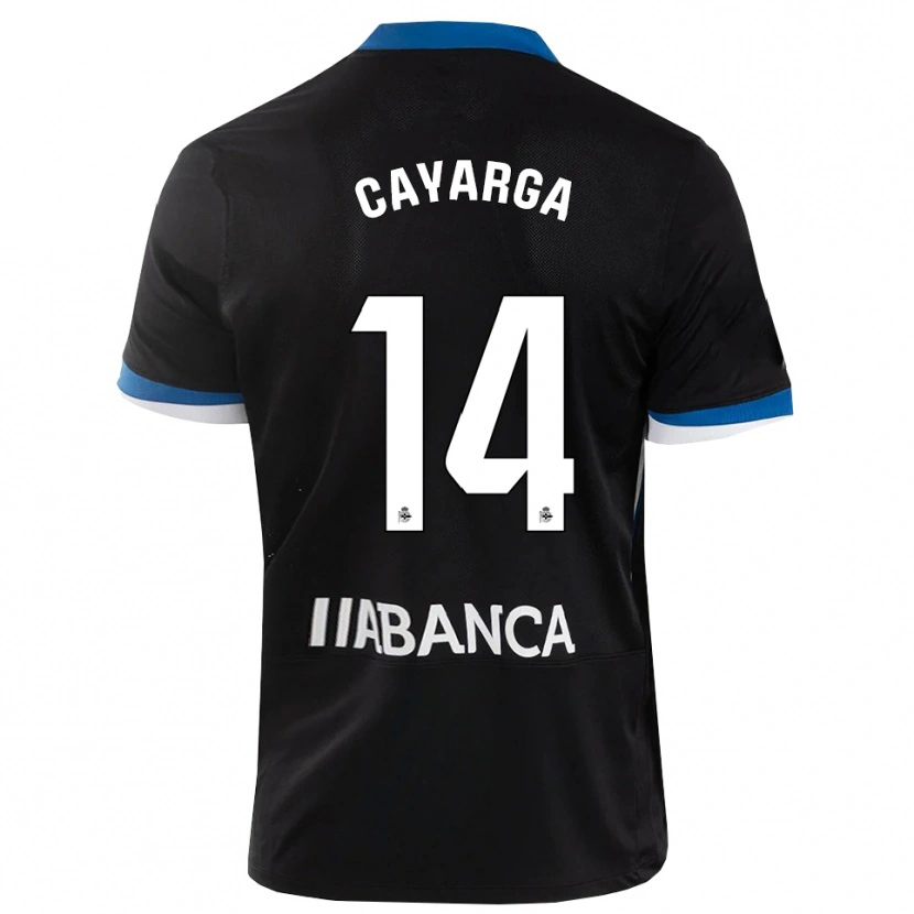Danxen Niño Camiseta Berto Cayarga #14 Negro Azul Blanco 2ª Equipación 2026/27 La Camisa