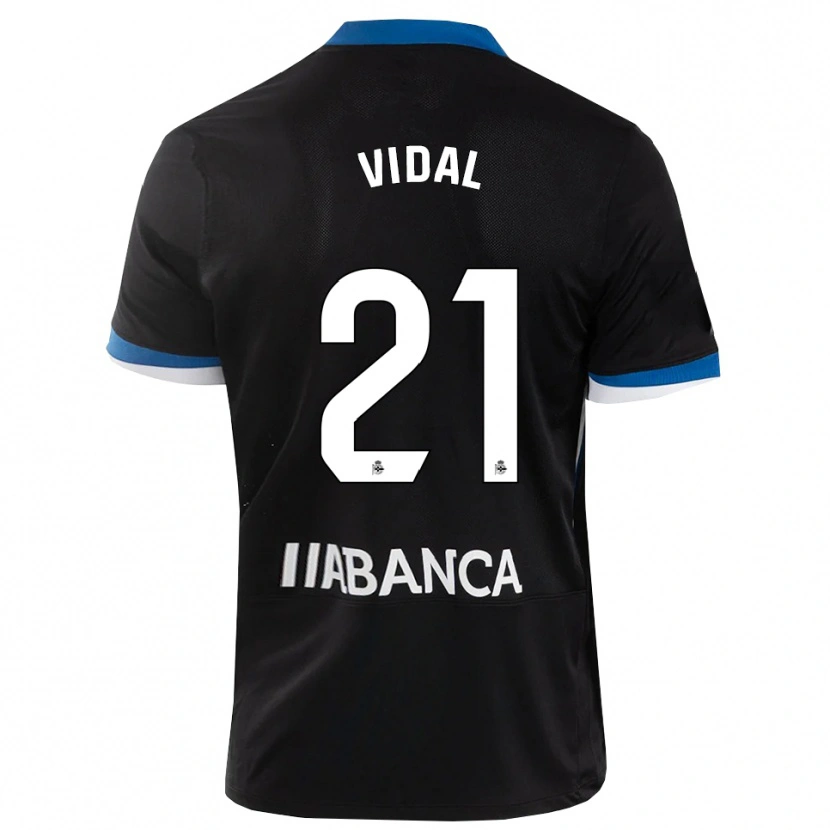 Danxen Niño Camiseta Iker Vidal #21 Negro Azul Blanco 2ª Equipación 2026/27 La Camisa