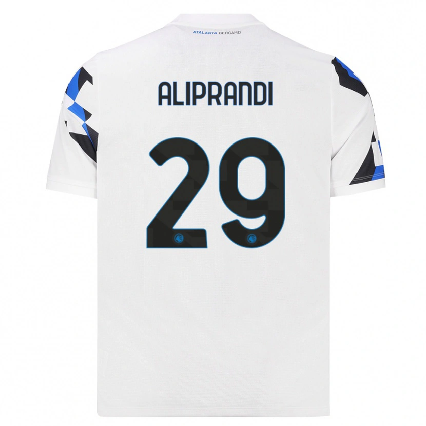 Danxen Niño Camiseta Mattia Aliprandi #29 Blanco Rojo Azul 2ª Equipación 2026/27 La Camisa