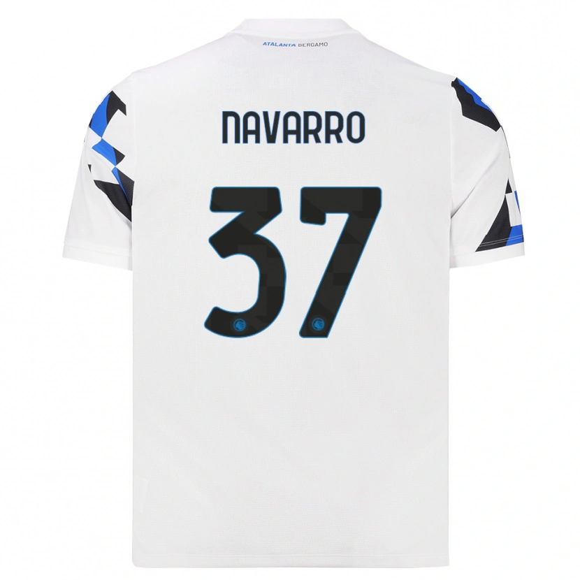 Danxen Niño Camiseta Albert Navarro #37 Blanco Rojo Azul 2ª Equipación 2026/27 La Camisa