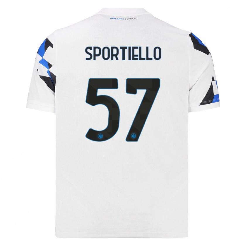 Danxen Niño Camiseta Marco Sportiello #57 Blanco Rojo Azul 2ª Equipación 2026/27 La Camisa