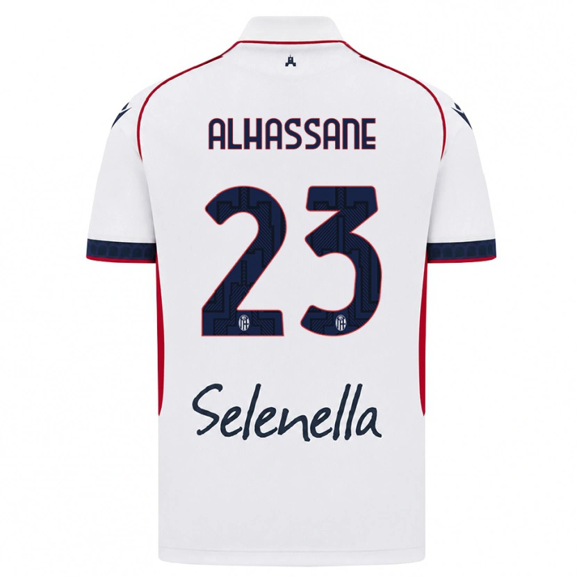 Danxen Niño Camiseta Rahim Alhassane #23 Blanco Rojo Azul Real 2ª Equipación 2026/27 La Camisa