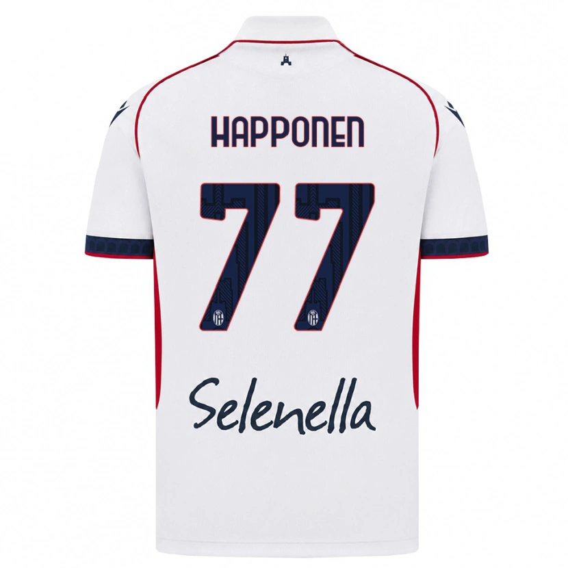 Danxen Niño Camiseta Ukko Happonen #77 Blanco Rojo Azul Real 2ª Equipación 2026/27 La Camisa