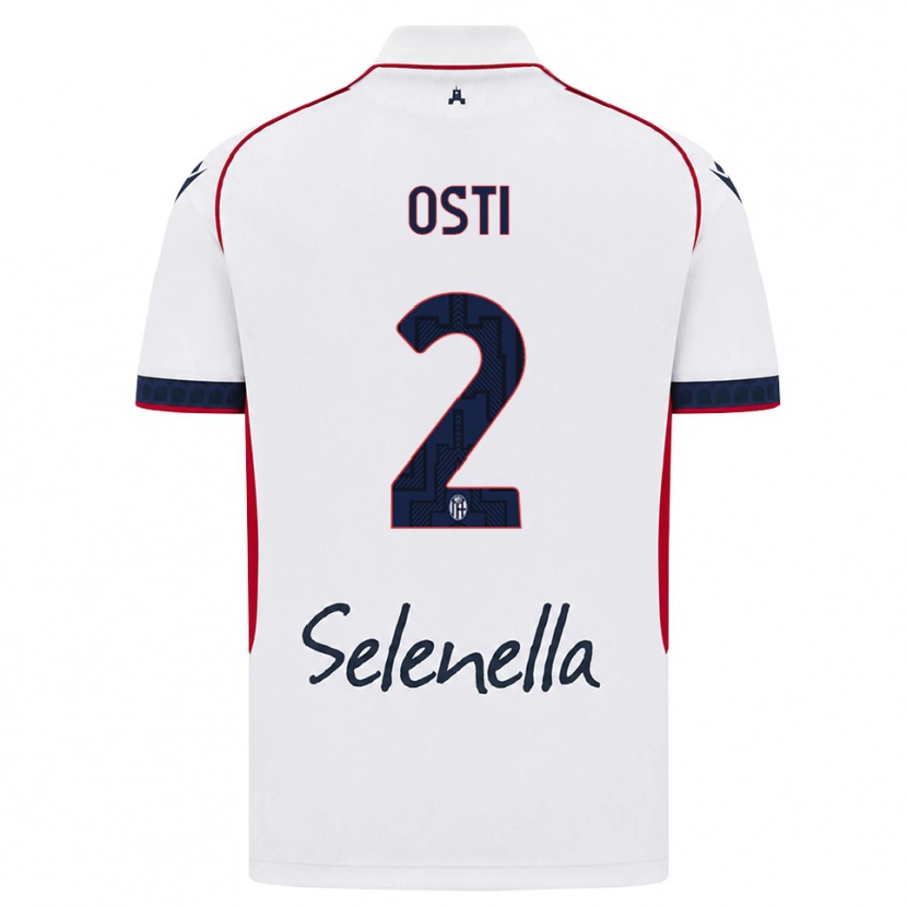 Danxen Niño Camiseta Gabriele Osti #2 Blanco Rojo Azul Real 2ª Equipación 2026/27 La Camisa