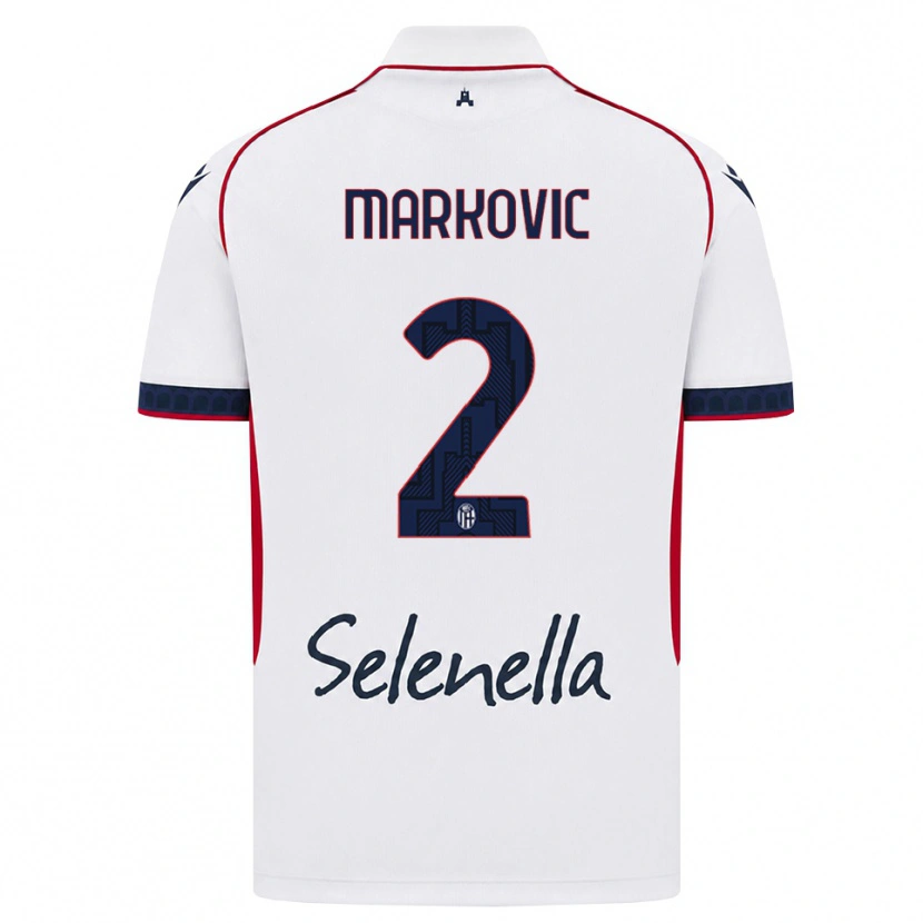 Danxen Niño Camiseta Petar Markovic #2 Blanco Rojo Azul Real 2ª Equipación 2026/27 La Camisa