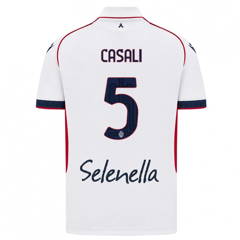 Danxen Niño Camiseta Giacomo Casali #5 Blanco Rojo Azul Real 2ª Equipación 2026/27 La Camisa