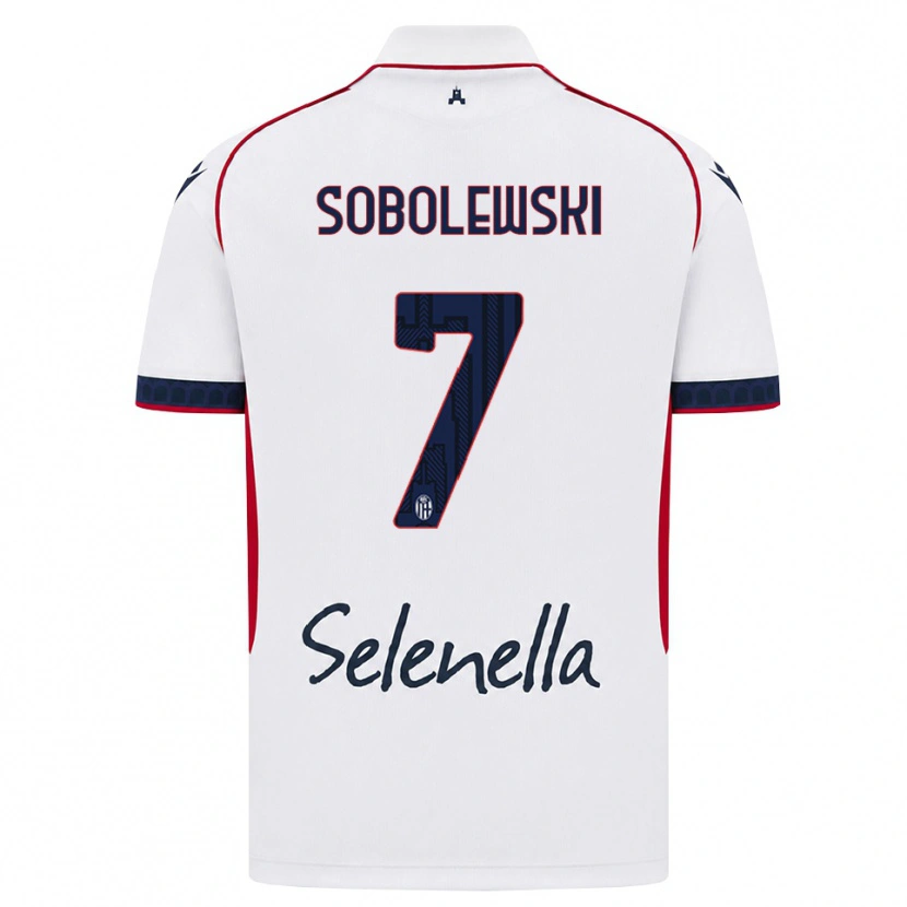 Danxen Niño Camiseta Konrad Sobolewski #7 Blanco Rojo Azul Real 2ª Equipación 2026/27 La Camisa