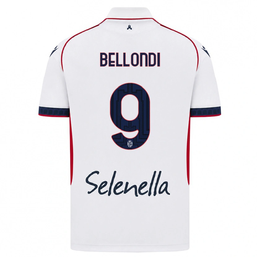 Danxen Niño Camiseta Nicolò Bellondi #9 Blanco Rojo Azul Real 2ª Equipación 2026/27 La Camisa