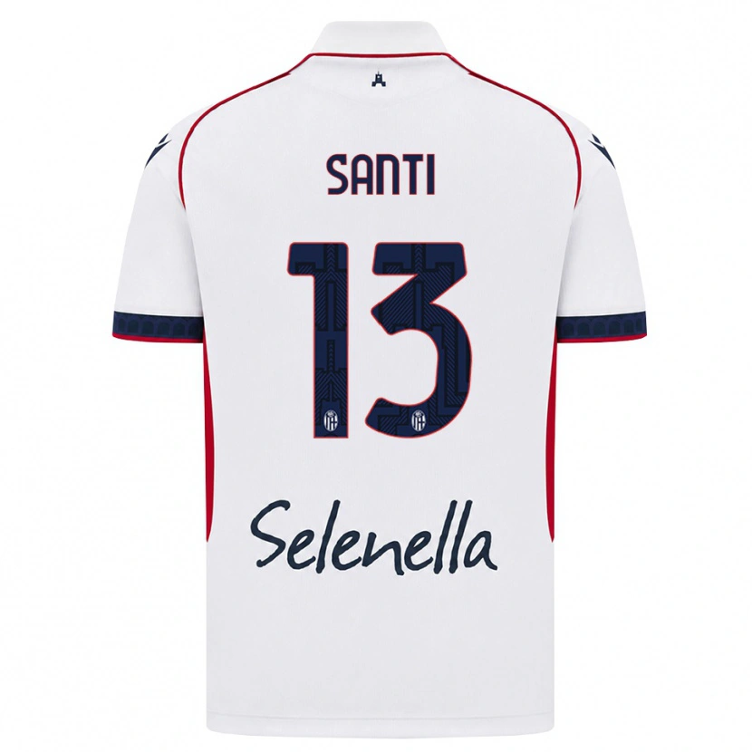 Danxen Niño Camiseta Manuel Santi #13 Blanco Rojo Azul Real 2ª Equipación 2026/27 La Camisa