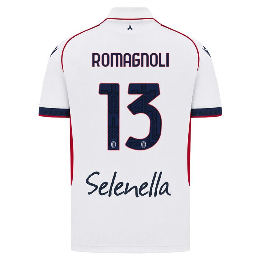 Danxen Niño Camiseta Andrea Romagnoli #13 Blanco Rojo Azul Real 2ª Equipación 2026/27 La Camisa