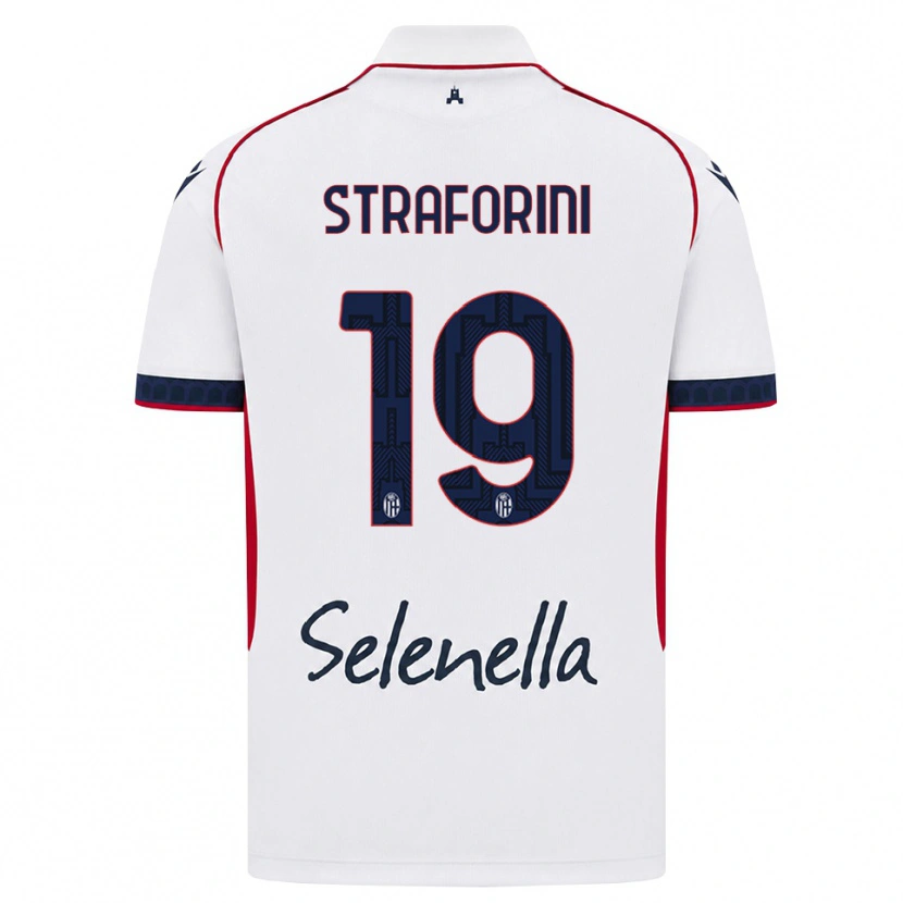 Danxen Niño Camiseta Rino Straforini #19 Blanco Rojo Azul Real 2ª Equipación 2026/27 La Camisa