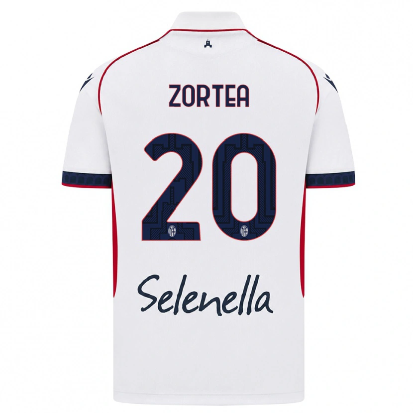 Danxen Niño Camiseta Nadir Zortea #20 Blanco Rojo Azul Real 2ª Equipación 2026/27 La Camisa