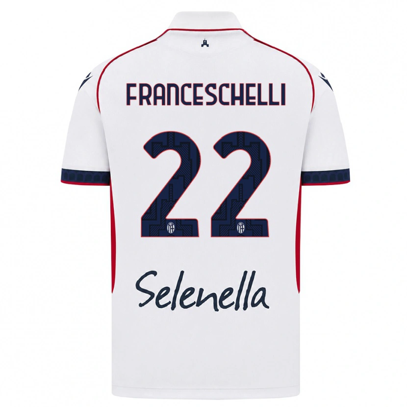 Danxen Niño Camiseta Matteo Franceschelli #22 Blanco Rojo Azul Real 2ª Equipación 2026/27 La Camisa
