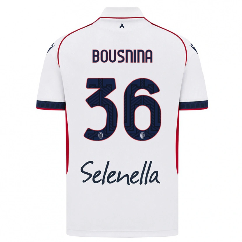 Danxen Niño Camiseta Farès Bousnina #36 Blanco Rojo Azul Real 2ª Equipación 2026/27 La Camisa