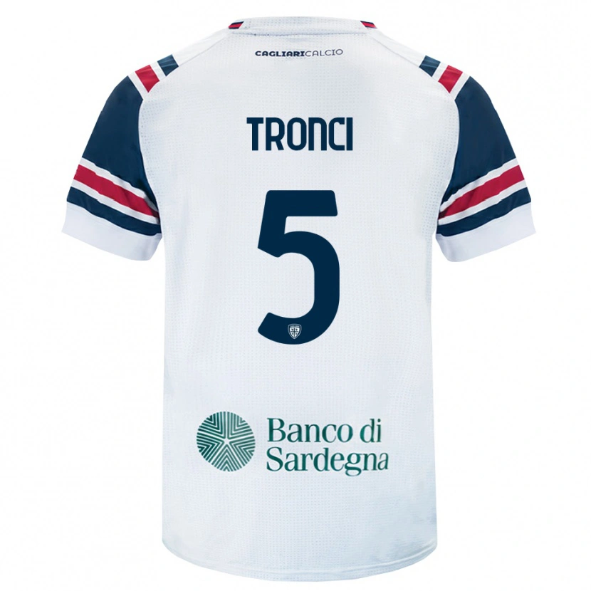 Danxen Niño Camiseta Luca Tronci #5 Blanco Rojo Verde 2ª Equipación 2026/27 La Camisa