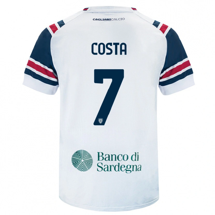 Danxen Niño Camiseta Luca Costa #7 Blanco Rojo Verde 2ª Equipación 2026/27 La Camisa