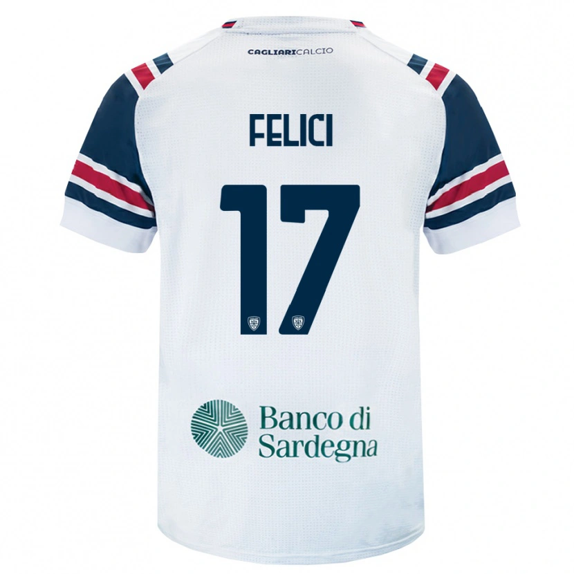 Danxen Niño Camiseta Mattia Felici #17 Blanco Rojo Verde 2ª Equipación 2026/27 La Camisa