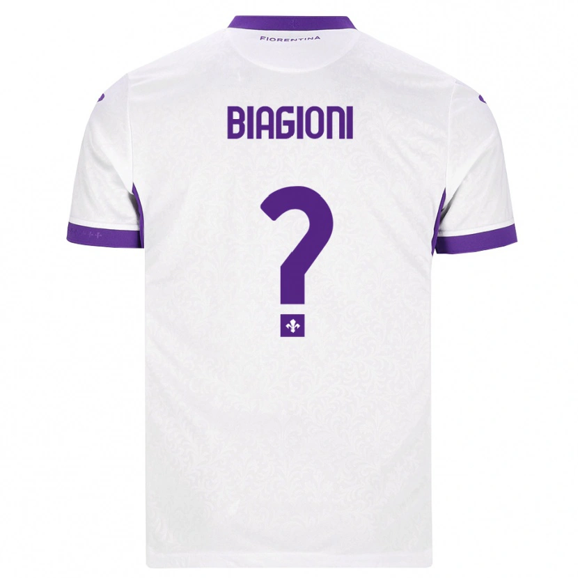 Danxen Niño Camiseta Lorenzo Biagioni #0 Blanco Morado 2ª Equipación 2026/27 La Camisa
