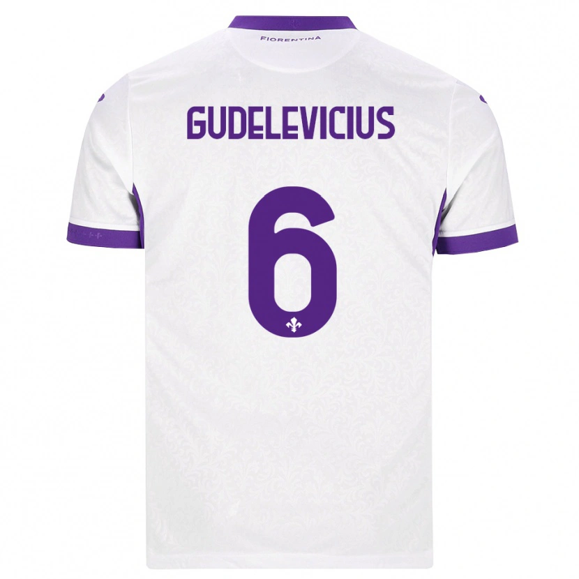 Danxen Niño Camiseta Ernestas Gudelevicius #6 Blanco Morado 2ª Equipación 2026/27 La Camisa