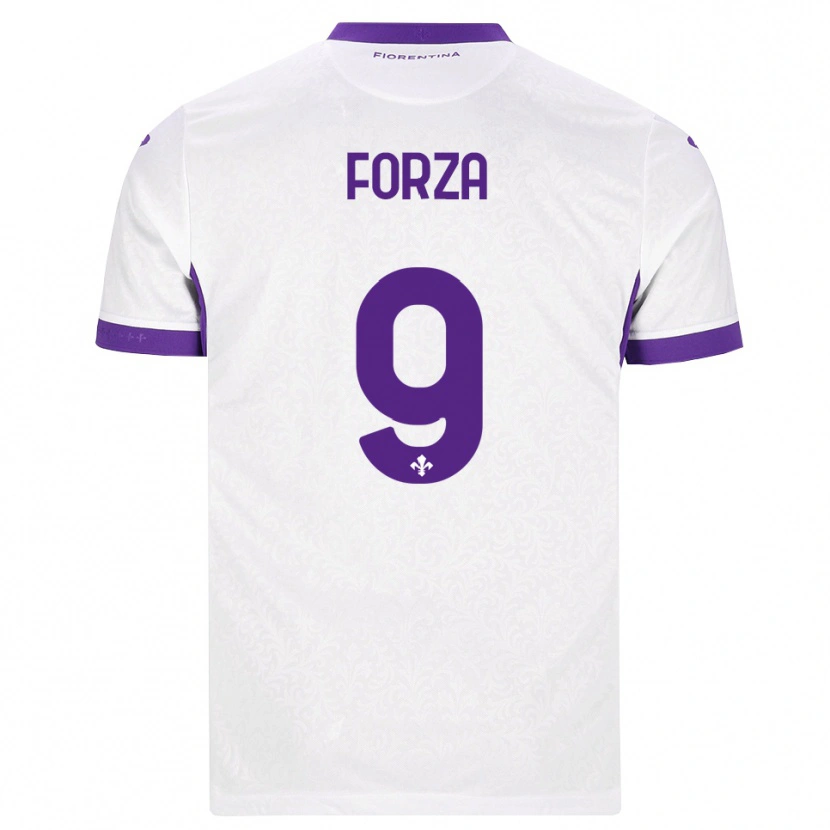 Danxen Niño Camiseta Francesco Forza #9 Blanco Morado 2ª Equipación 2026/27 La Camisa
