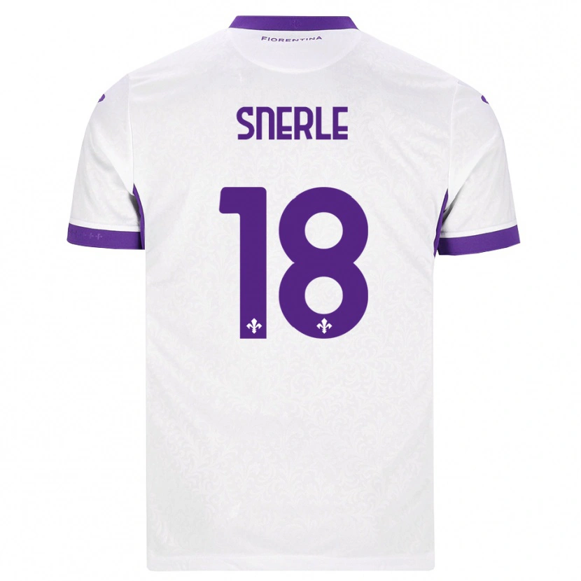 Danxen Niño Camiseta Emma Strøm Snerle #18 Blanco Morado 2ª Equipación 2026/27 La Camisa