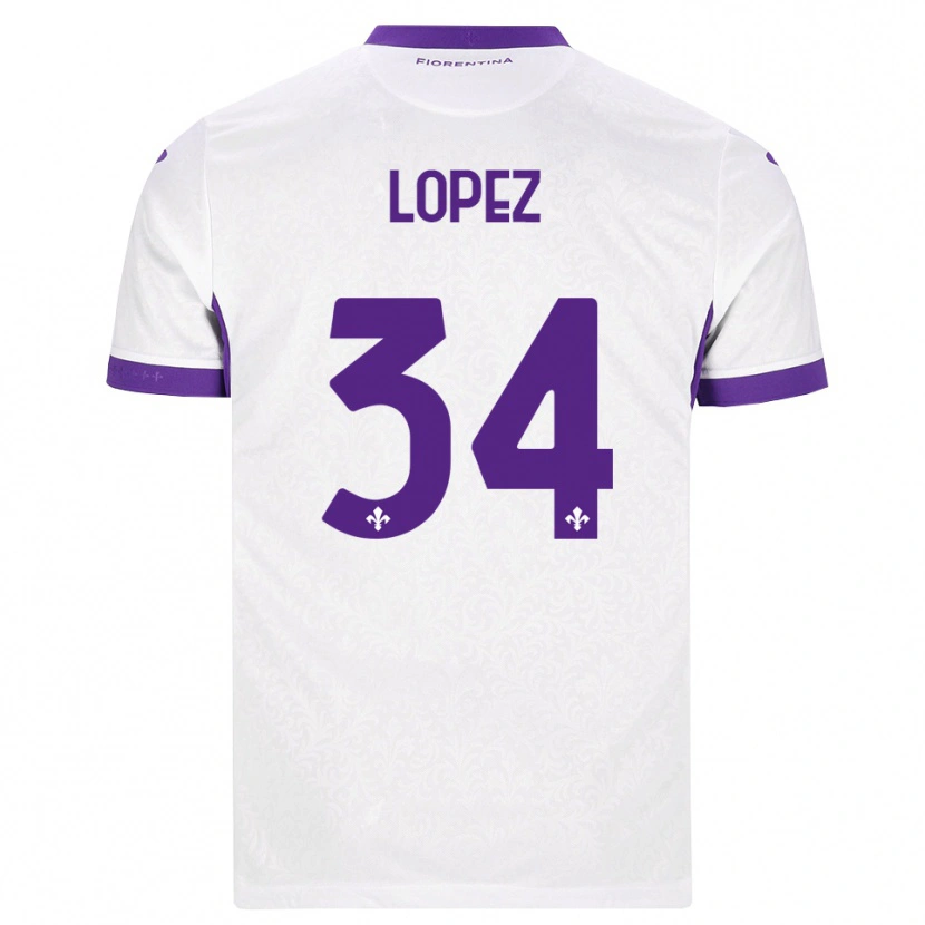 Danxen Niño Camiseta Lucas López #34 Blanco Morado 2ª Equipación 2026/27 La Camisa