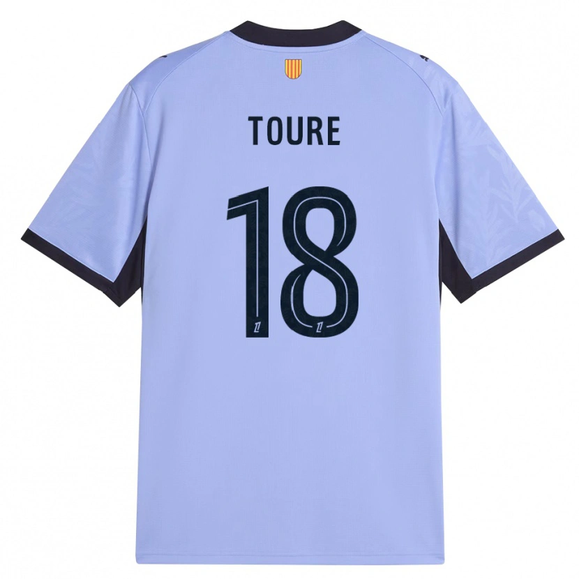 Danxen Niño Camiseta Isaak Toure #18 Lavanda Negro Equipación Tercera 2026/27 La Camisa