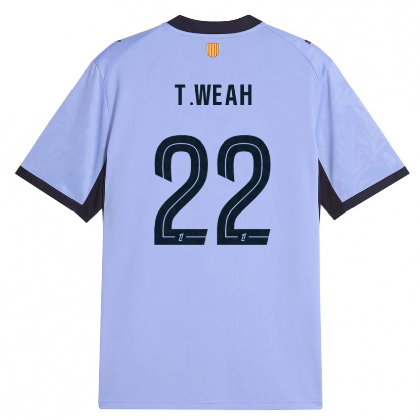 Danxen Niño Camiseta Timothy Weah #22 Lavanda Negro Equipación Tercera 2026/27 La Camisa