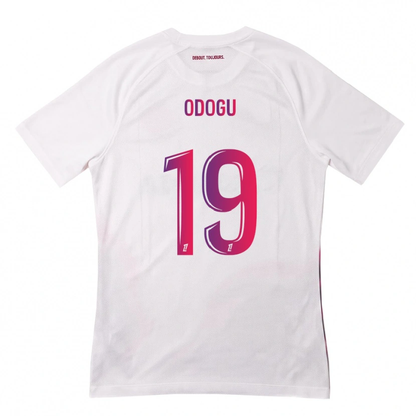 Danxen Niño Camiseta David Odogu #19 Blanco Rosa Morado 2ª Equipación 2026/27 La Camisa