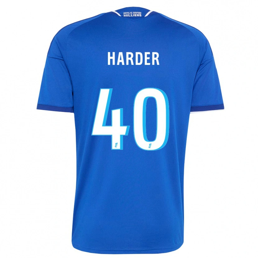 Danxen Niño Camiseta Conrad Harder #40 Azul Real Blanco 1ª Equipación 2026/27 La Camisa