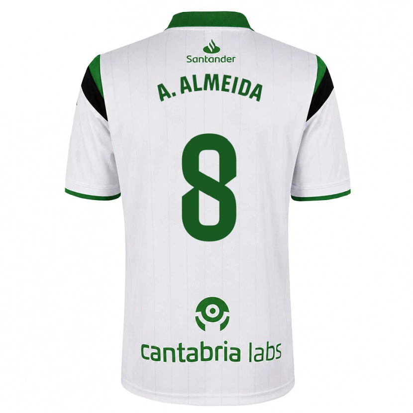 Danxen Hombre Camiseta André Almeida #8 Blanco Verde Negro 1ª Equipación 2026/27 La Camisa