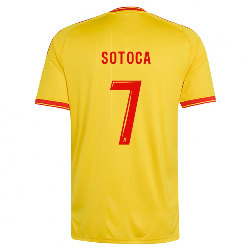 Danxen Hombre Camiseta Florian Sotoca #7 Oro Naranja Rojo 1ª Equipación 2026/27 La Camisa