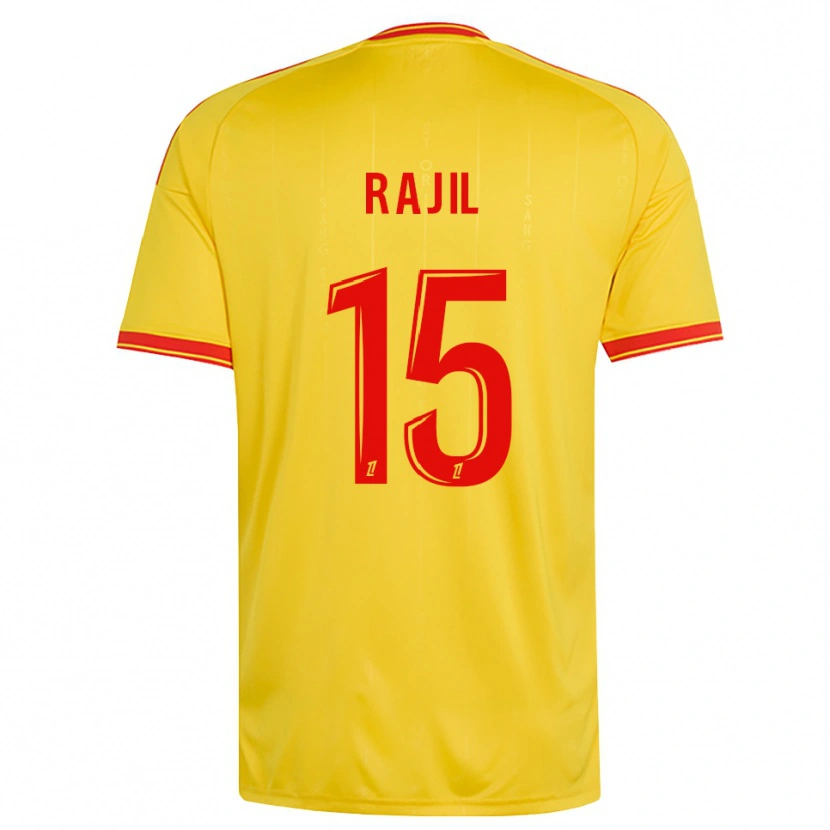 Danxen Hombre Camiseta Jibril Rajil #15 Oro Naranja Rojo 1ª Equipación 2026/27 La Camisa