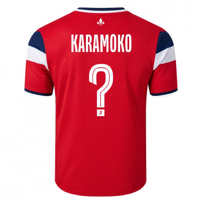 Danxen Hombre Camiseta Ibrahim Karamoko #0 Rojo Blanco Azul Real 1ª Equipación 2026/27 La Camisa
